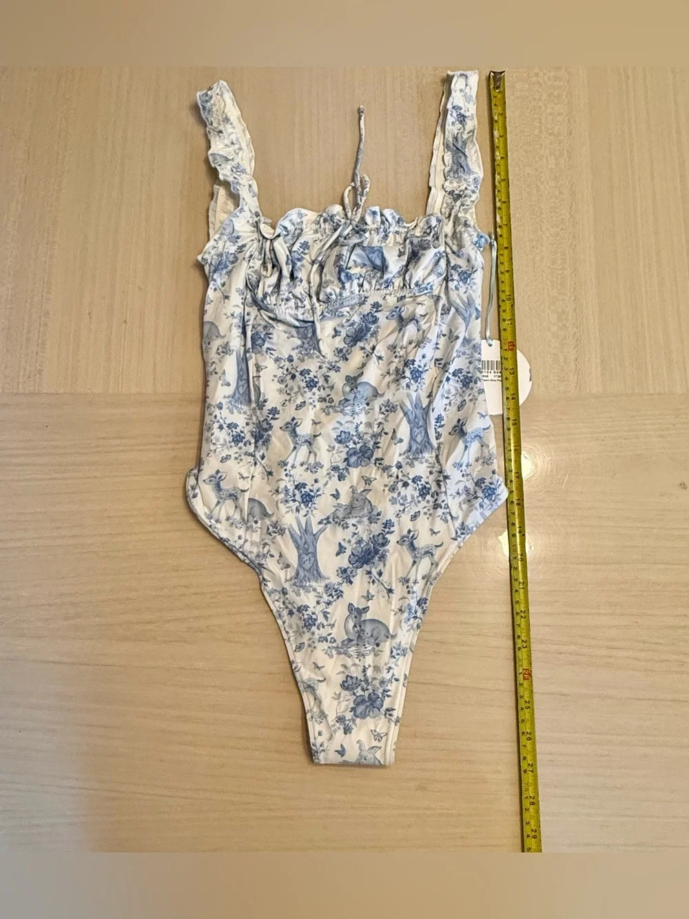 Frankie's Bikinis Gigi Hadid Fawn One-Piece Milkmaid Hat Bandana Scarf Swimsuit
